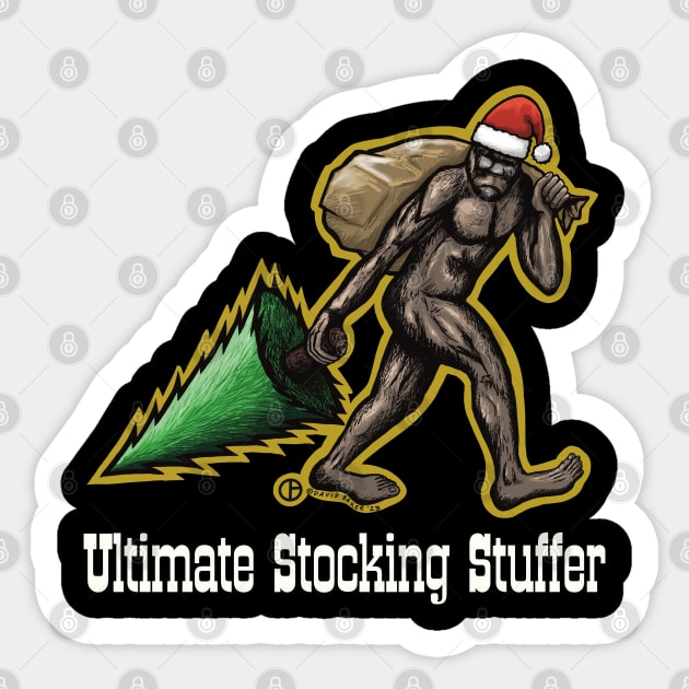 Bigfoot Santa Sticker by Art from the Blue Room